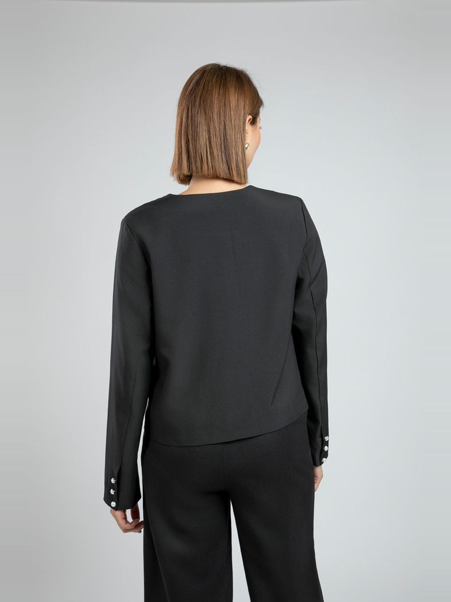Elegant Office Blazer with Round Neck