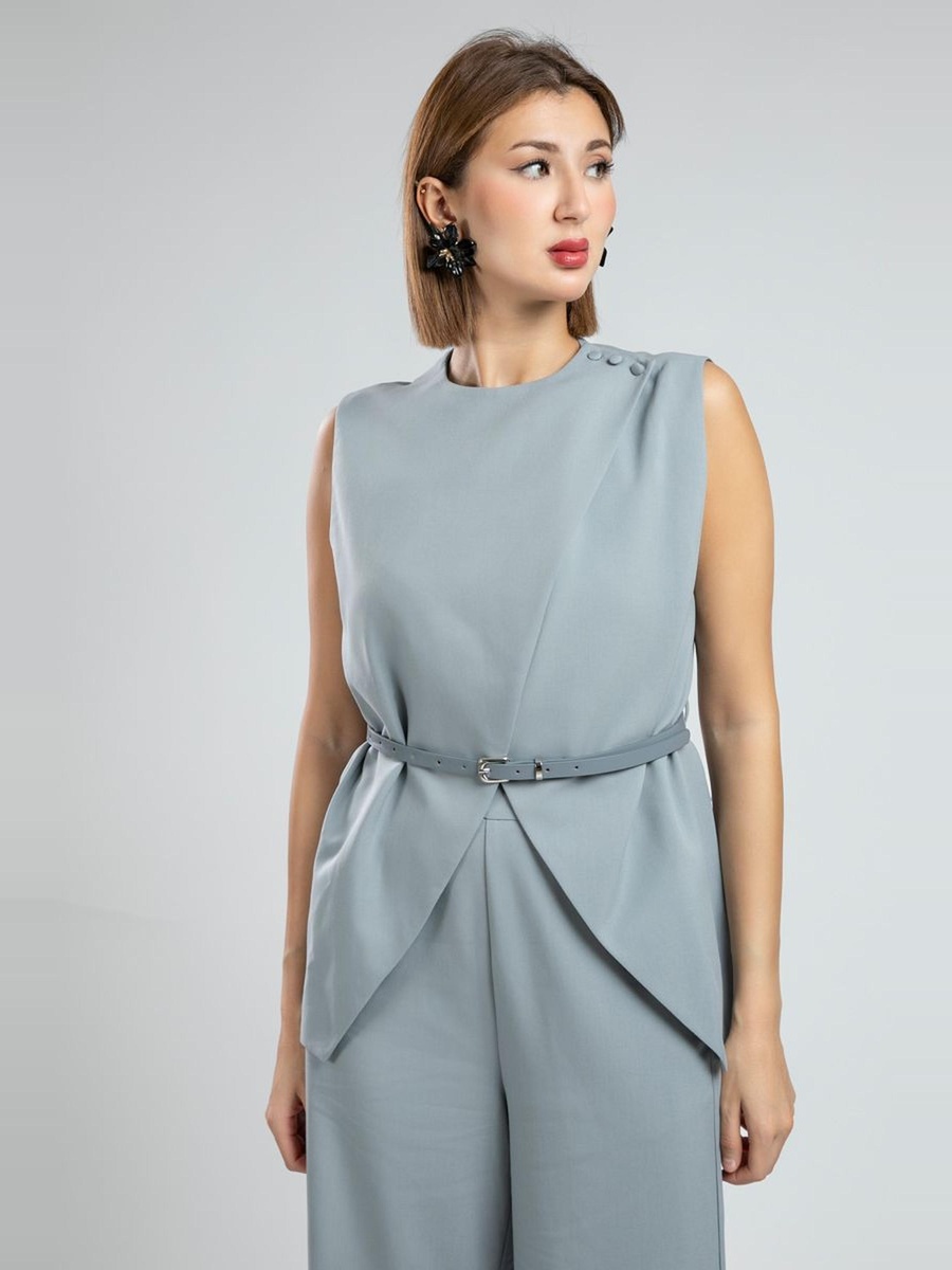 Elegant Wrap Waistcoat with Belt