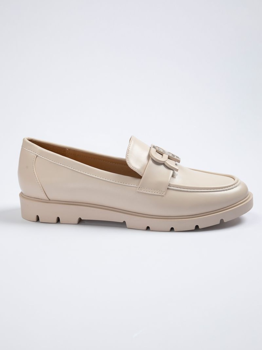 Flat Loafers - Synthetic Leather, Solid Color