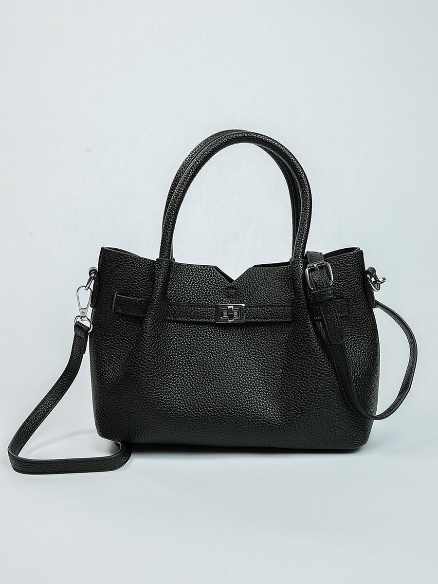 Handbag with Textured Finish And Pouch