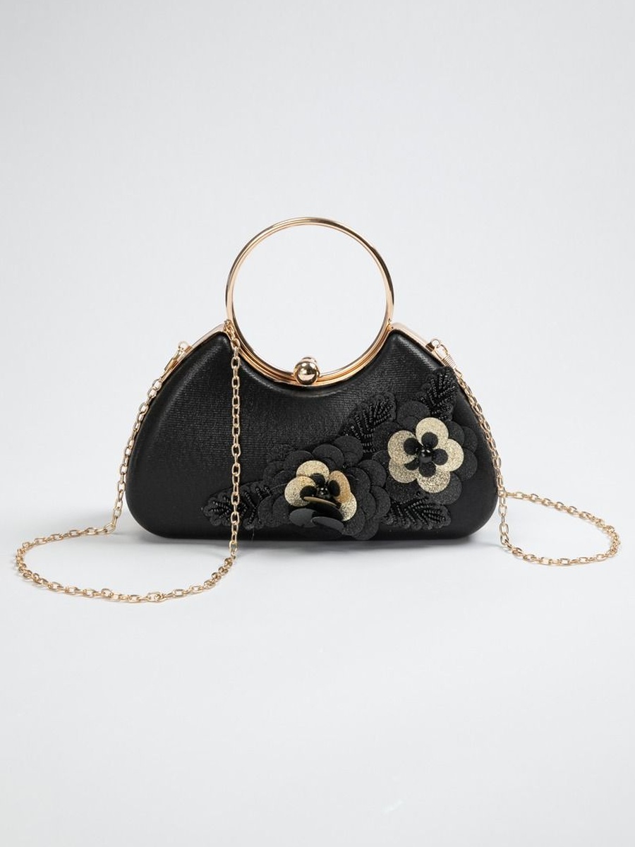 Feminine Evening Bag with Embroidery and Sequins