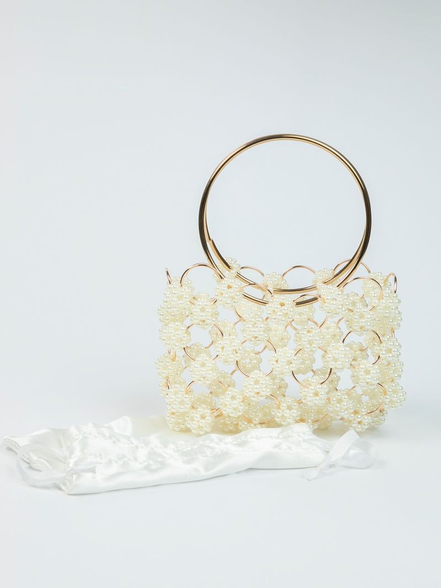 Handbag with Pearl Rings