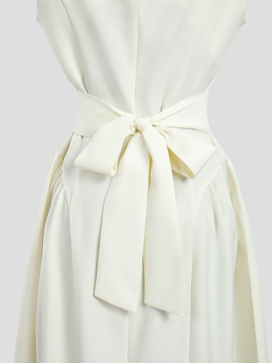 Sleeveless Dress with Square Neckline