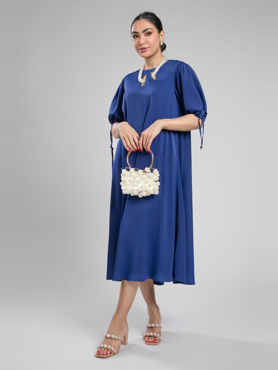 Midi Dress with Keyhole Neckline