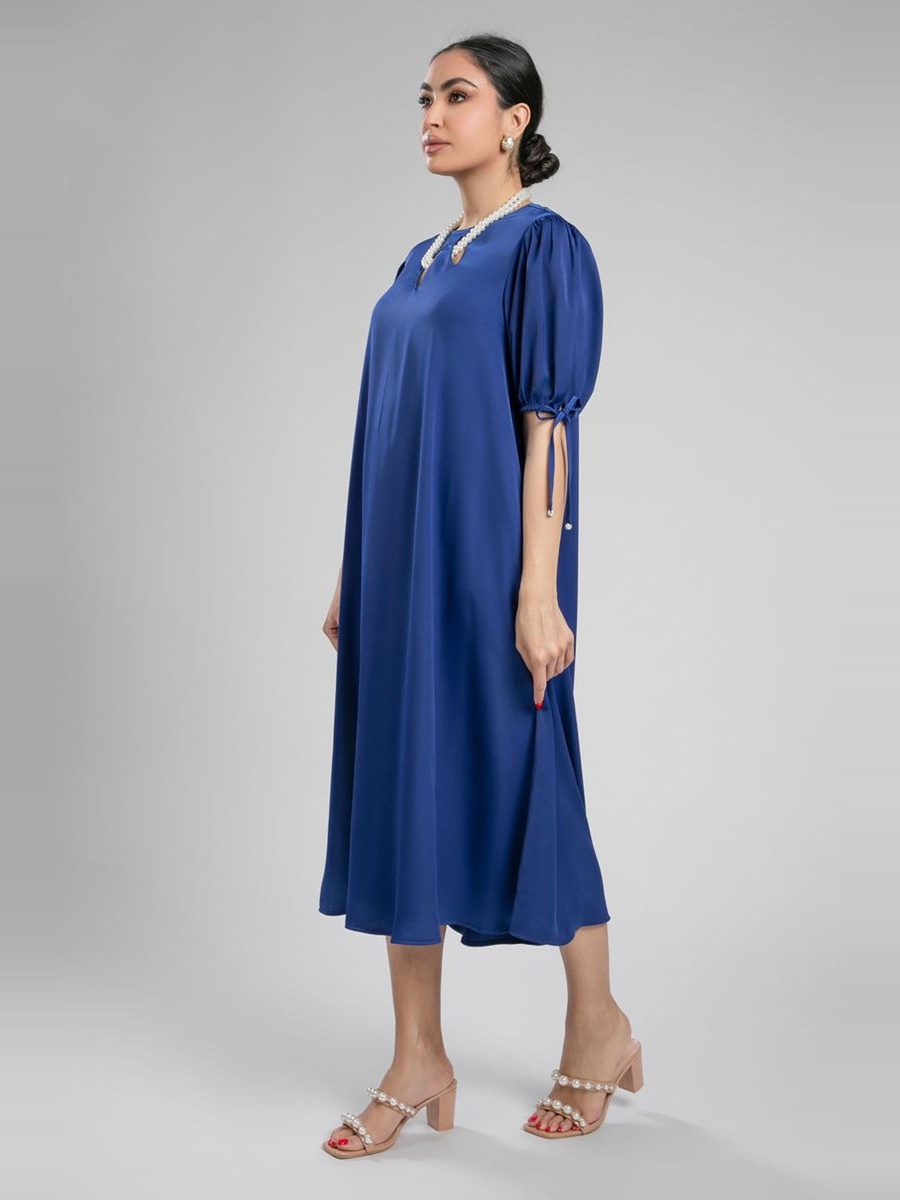 Midi Dress with Keyhole Neckline