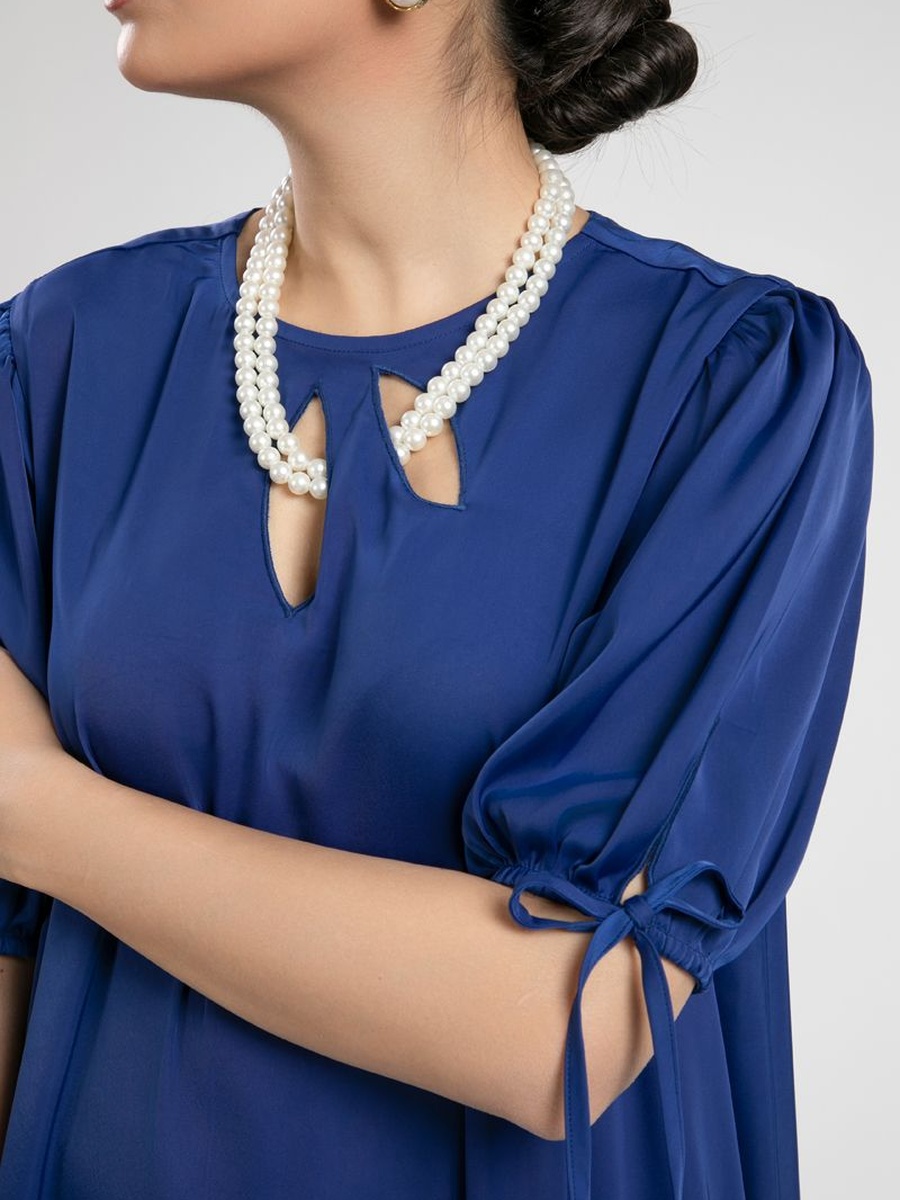Midi Dress with Keyhole Neckline