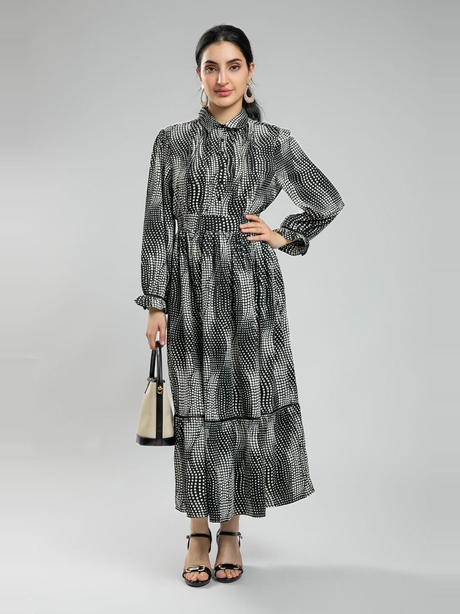 Longline Shirt Dress - All Over Printed Pattern