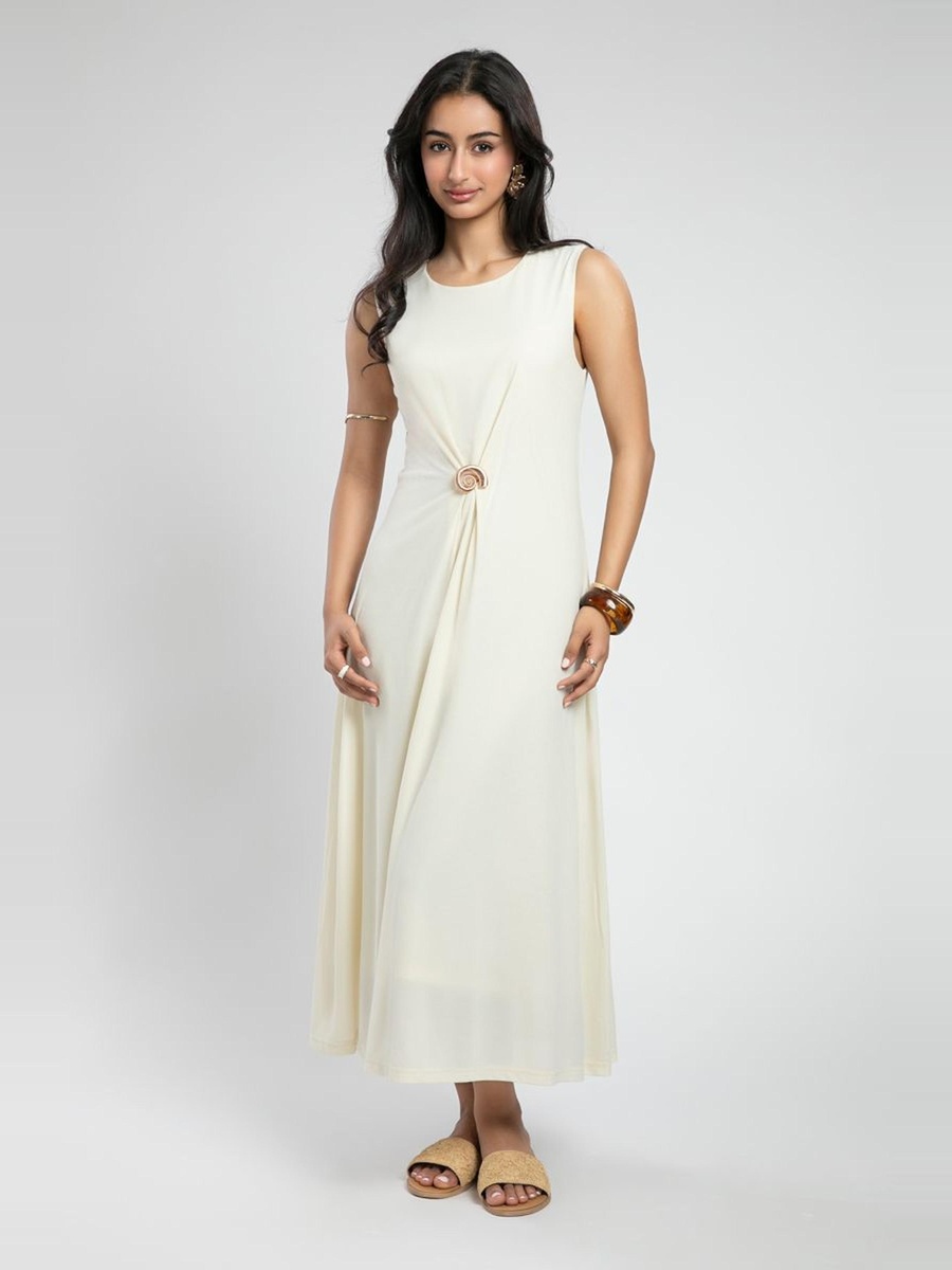 Sleeveless Maxi Dress with Artistic Detail