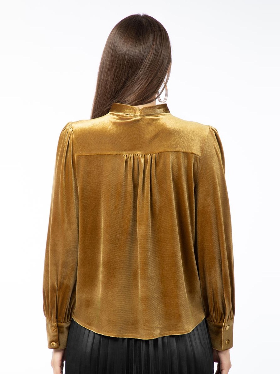 Velvet Shirt with Neck Strap