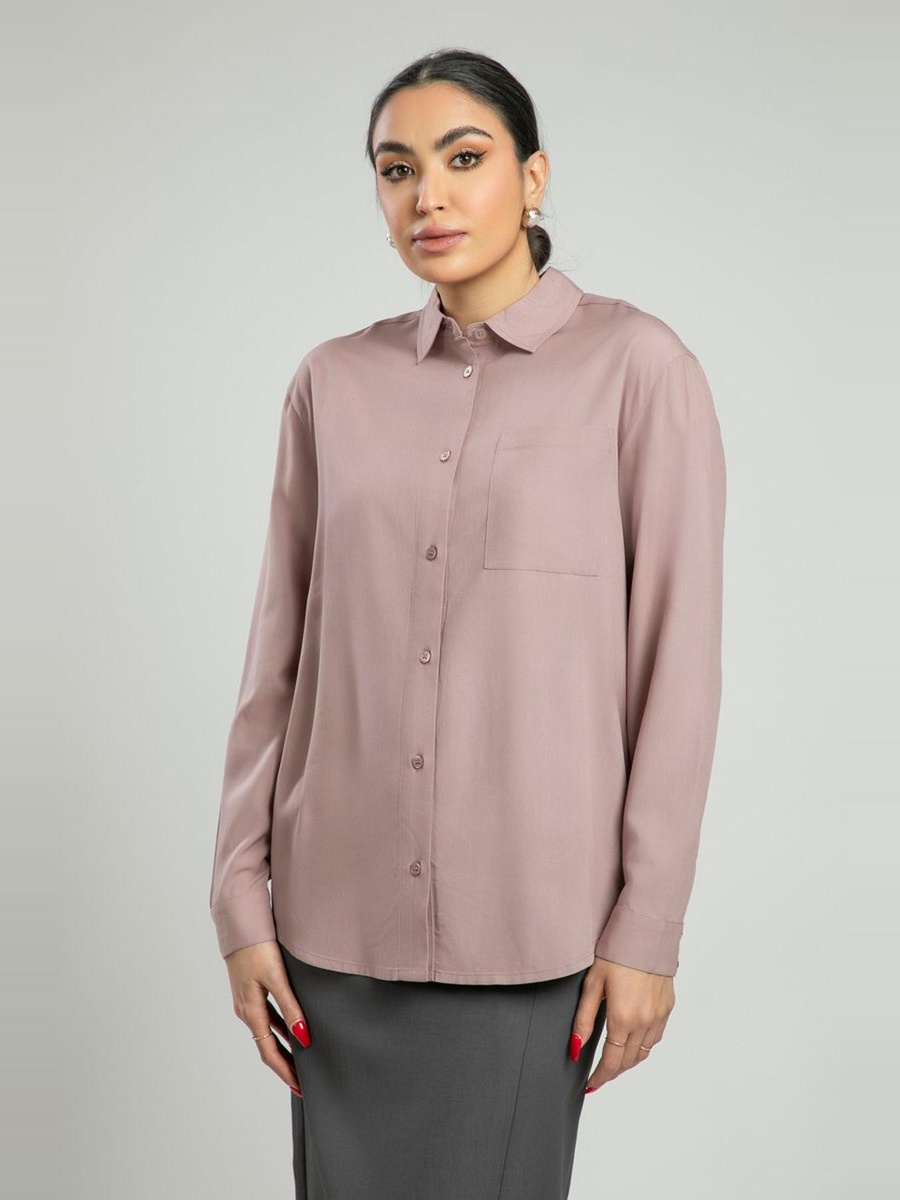 Classic Office Shirt with Front Pocket