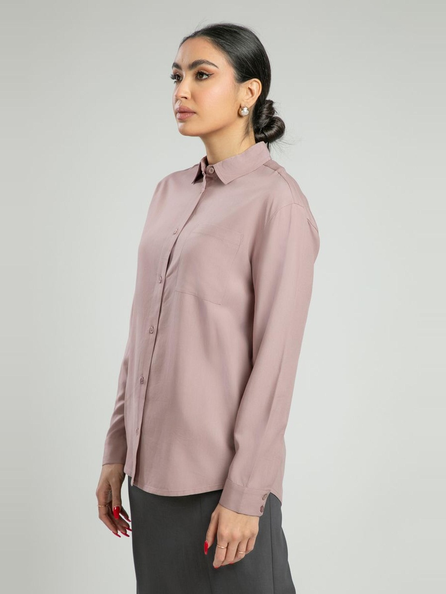 Classic Office Shirt with Front Pocket