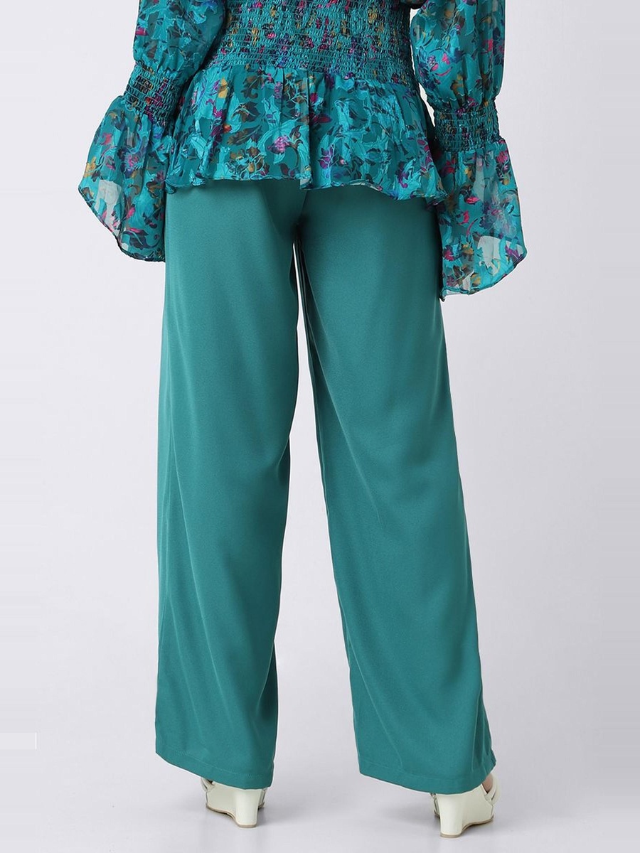 Solid Colored Wide Legs Pants
