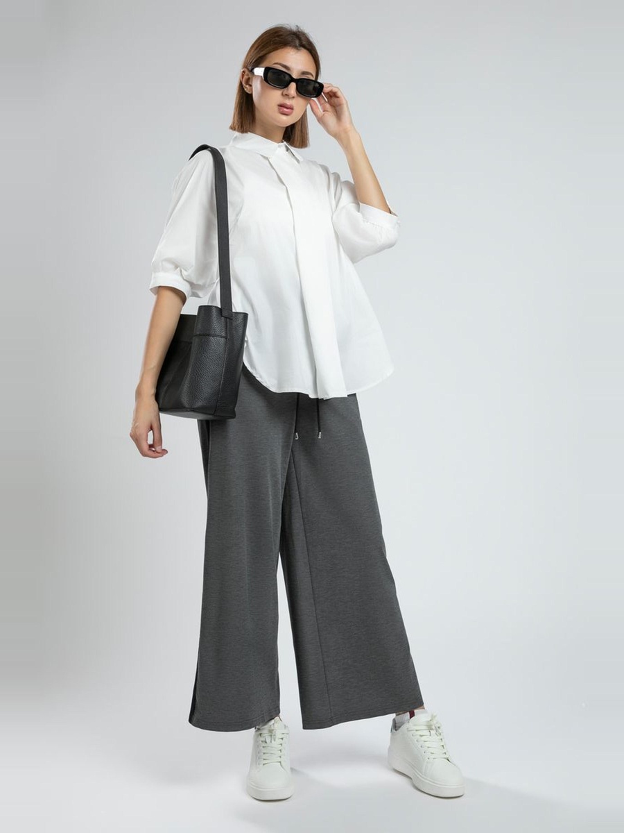 Wide Leg Sweatpants with Side Line
