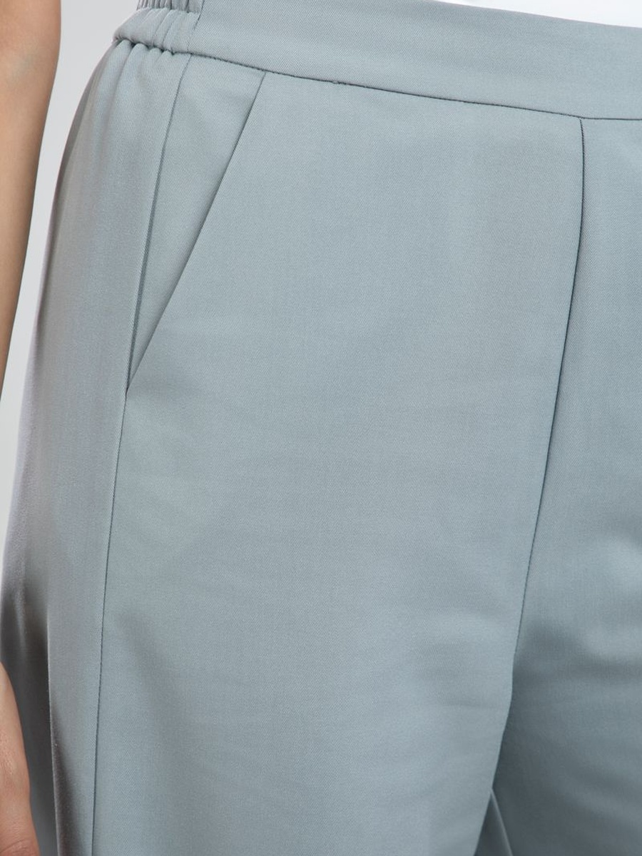 Classic Wide Leg Office Pants with Elastic Waist