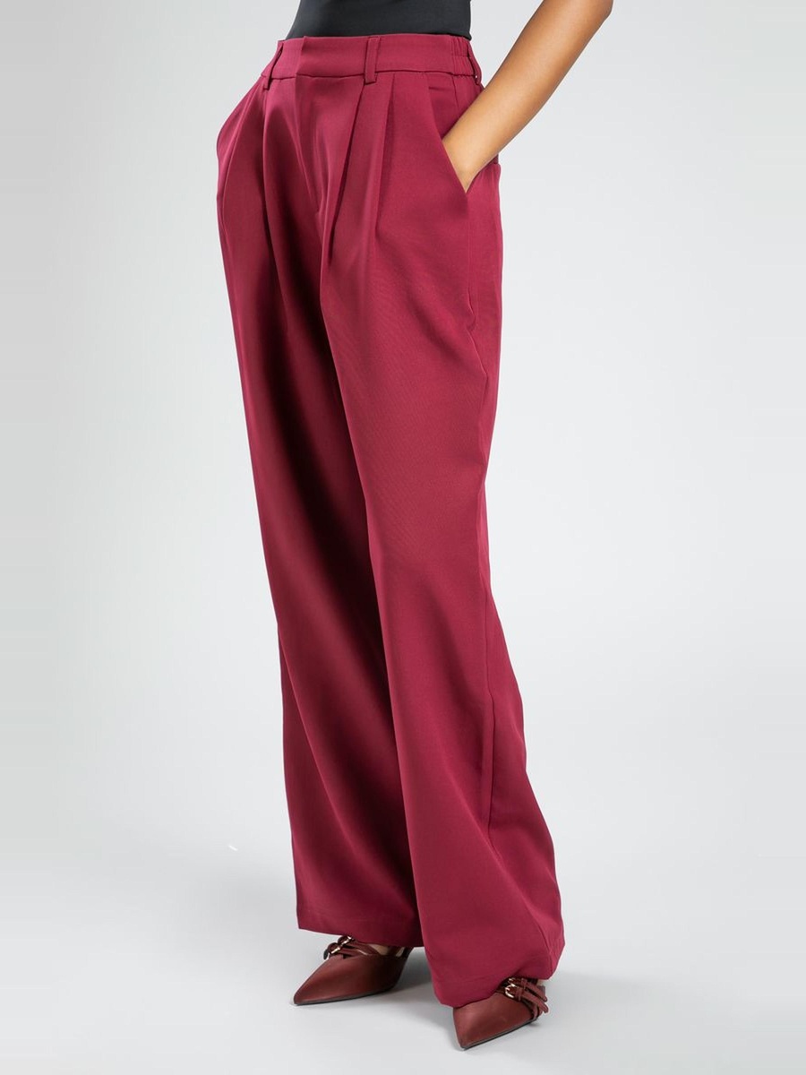 Classic Wide Leg Office Pants with Pleats