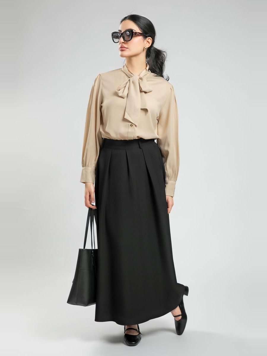 Classic Office Flowy Maxi Skirt
