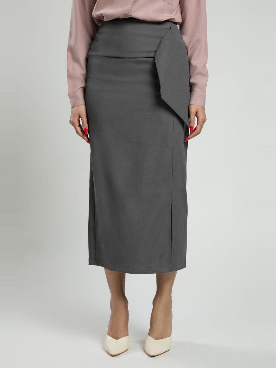 Midi Bodycon Skirt with Front Slit