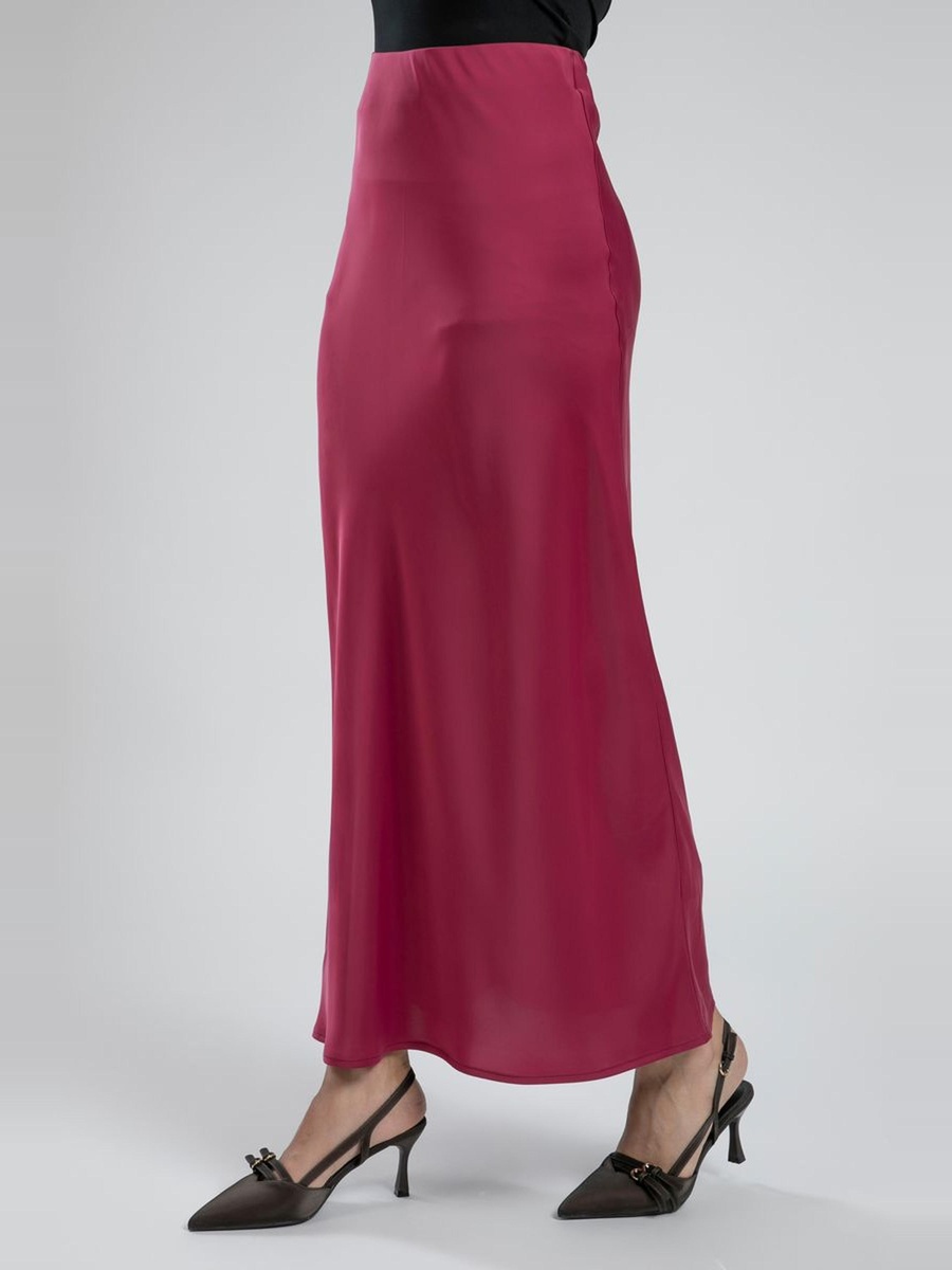 Satin Maxi Flared Skirt