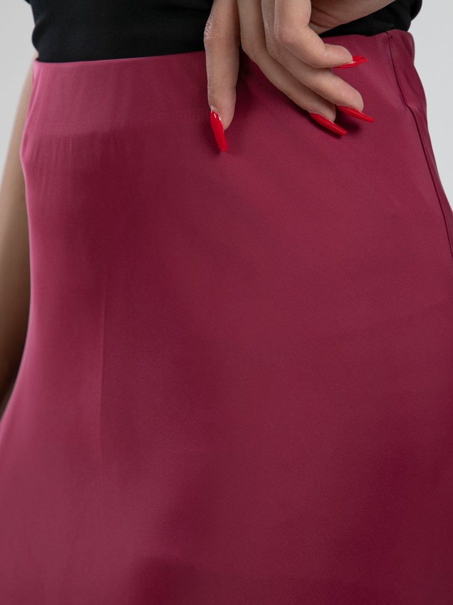Satin Maxi Flared Skirt