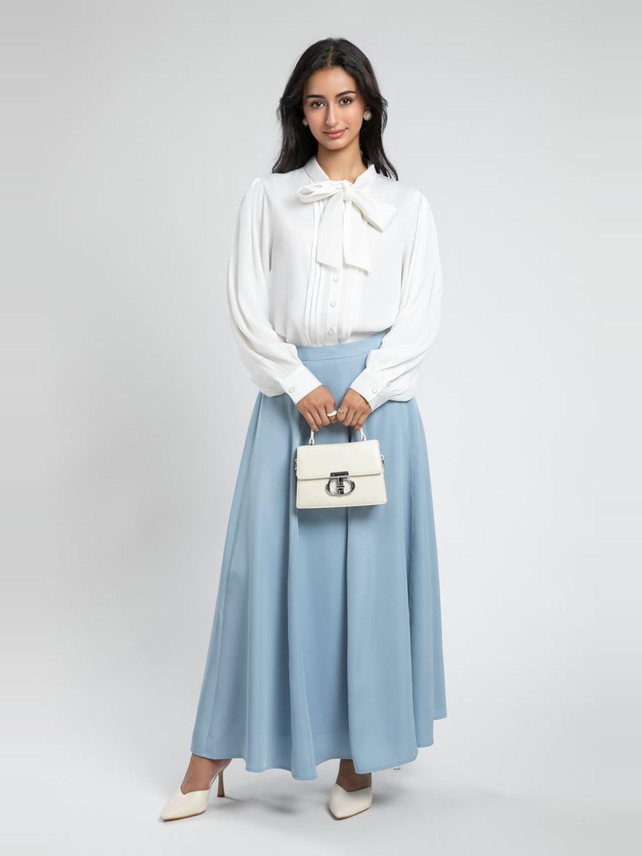 High Waist Flared Maxi Skirt