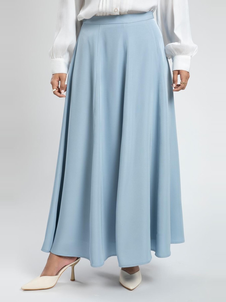 High Waist Flared Maxi Skirt