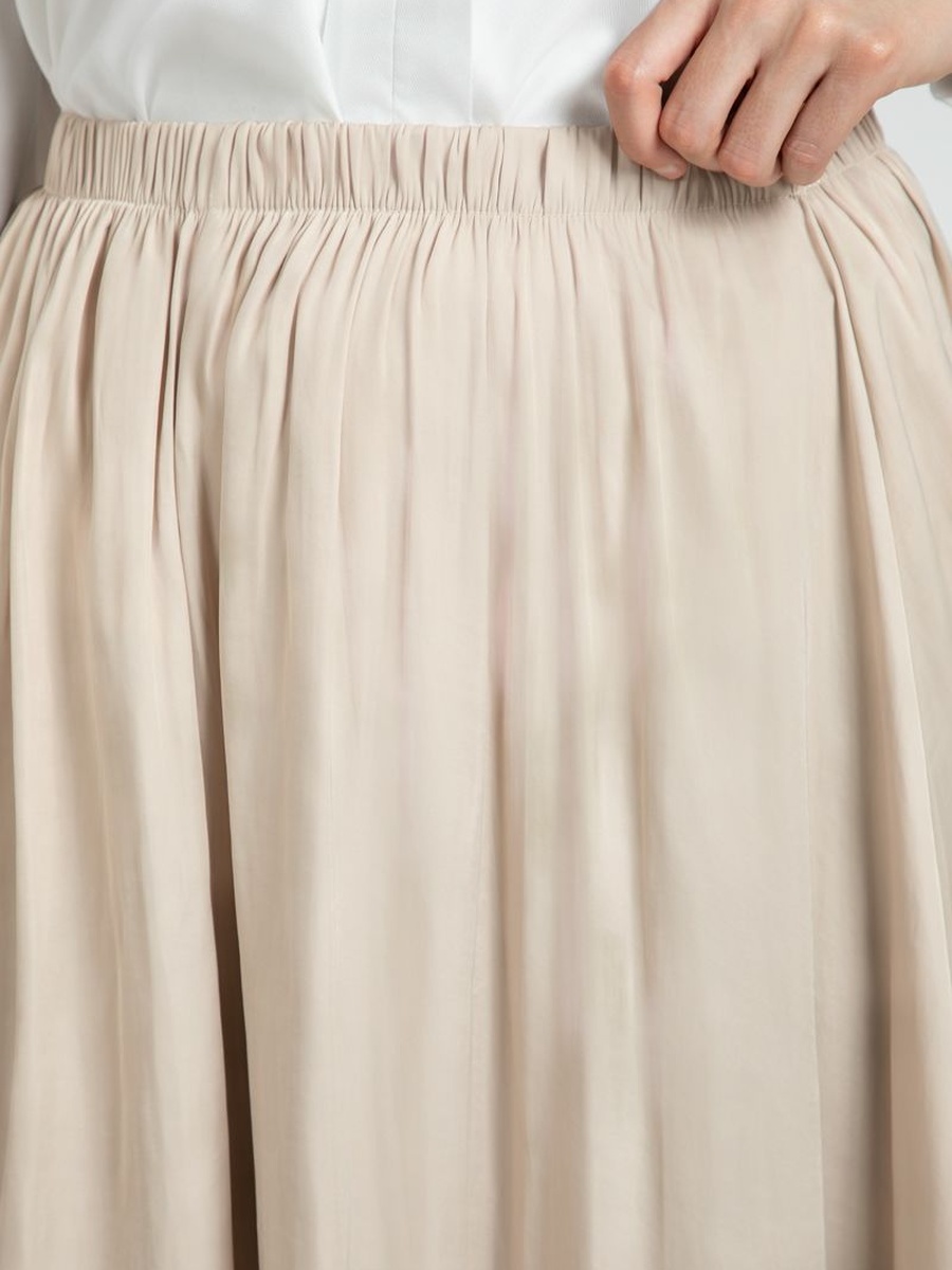 Flowy Maxi Office Skirt with Elastic Waist
