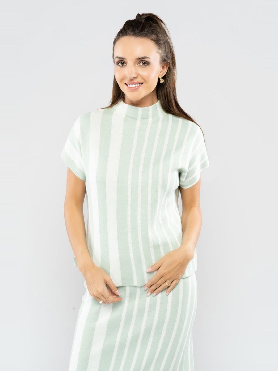 Contrast Colored Striped Blouse
