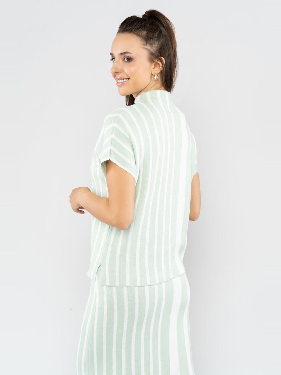 Contrast Colored Striped Blouse