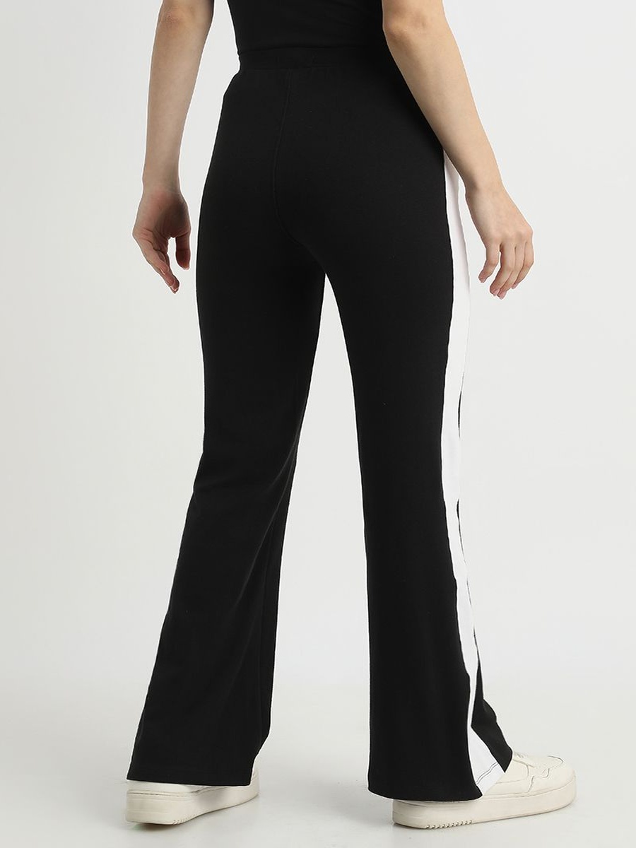 Women Elevated Basic Sweatpants Side Contrast Lines and Elastic Waist