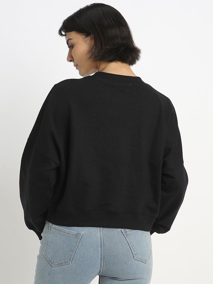 Urban Asymmetric Cropped Women Sweatshirt