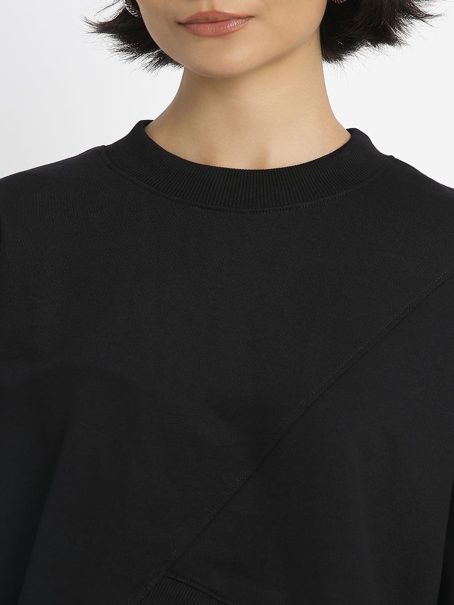 Urban Asymmetric Cropped Women Sweatshirt