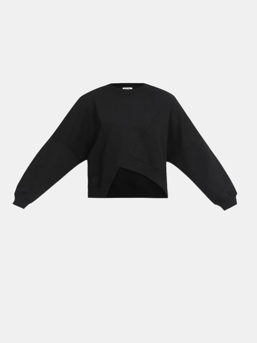 Urban Asymmetric Cropped Women Sweatshirt