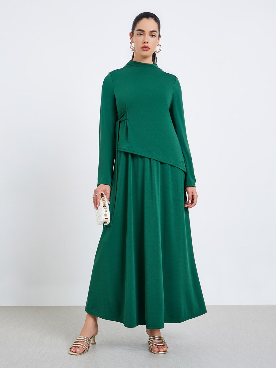 Women Emerald Green Long Sleeve Maxi Dress For Women at UAE | Styli Women Emerald Green Long Sleeve Maxi Dress For Women at UAE | Styli