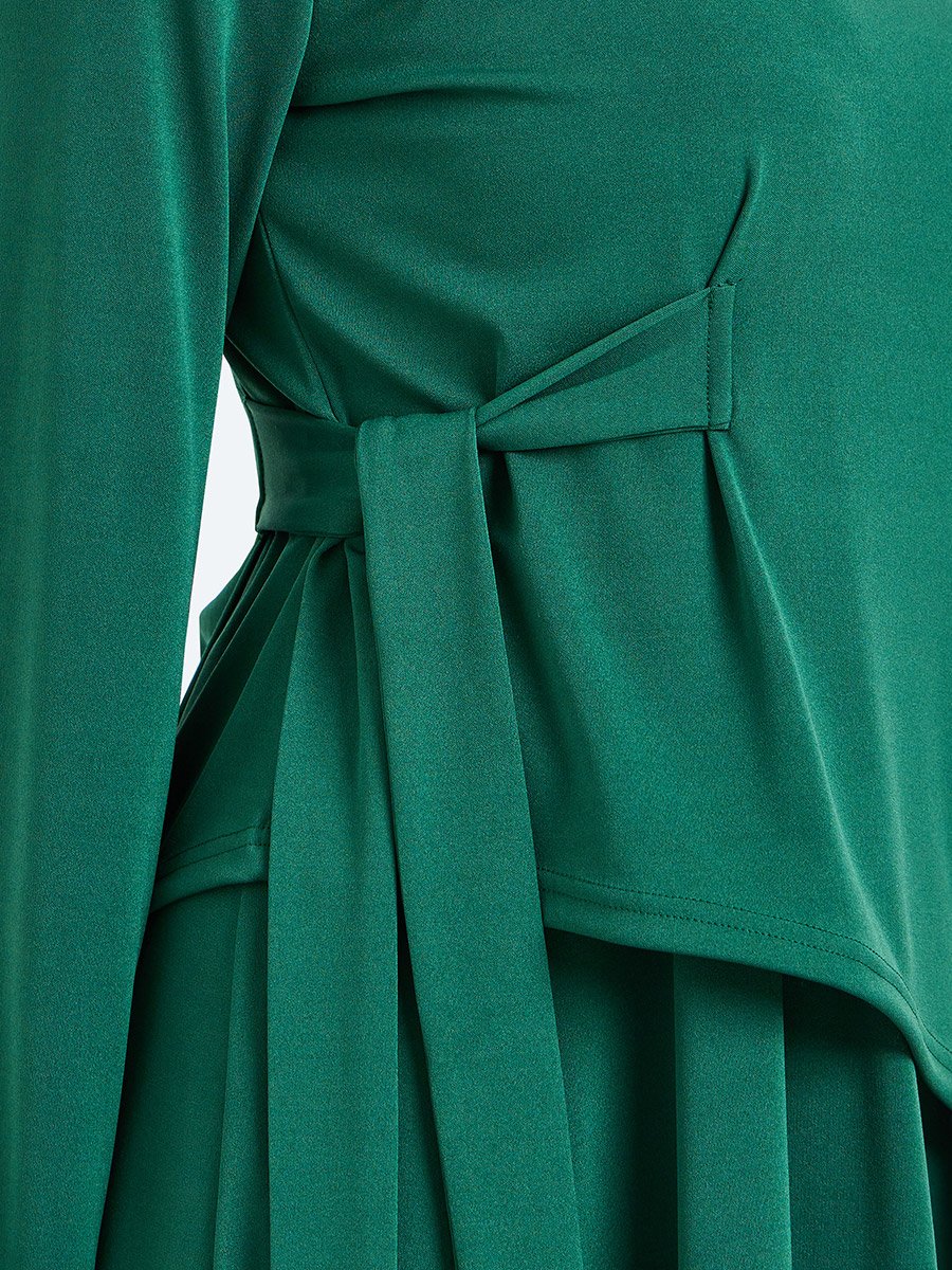 Women Emerald Green Long Sleeve Maxi Dress For Women at UAE | Styli