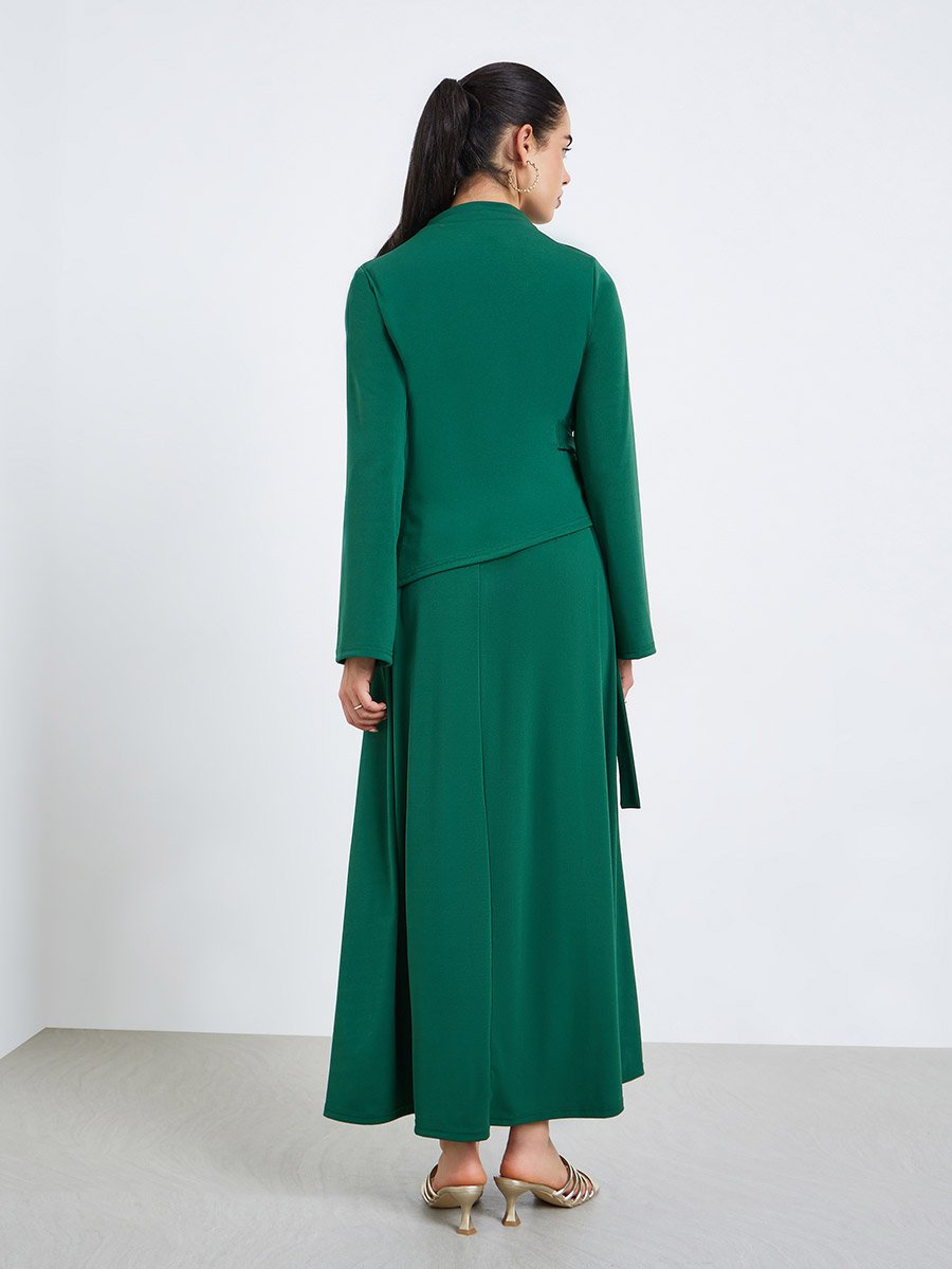 Women Emerald Green Long Sleeve Maxi Dress For Women at UAE | Styli