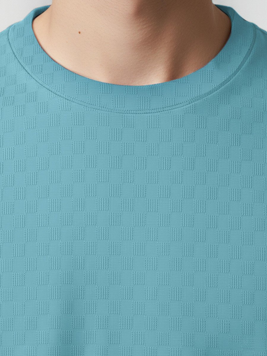 Men Plain Crew Neck T-Shirt and Shorts Co-ords
