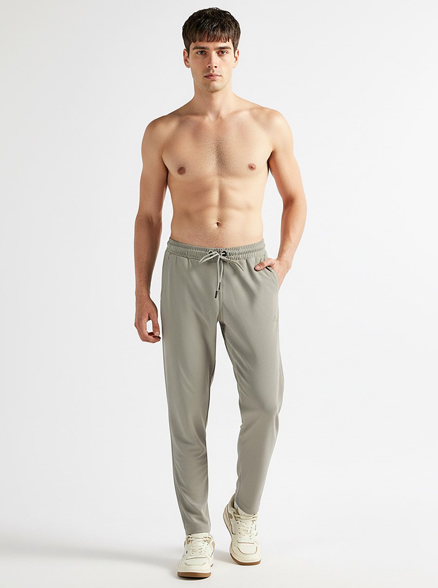 Men Grey Regular Fit Solid Track Pants
