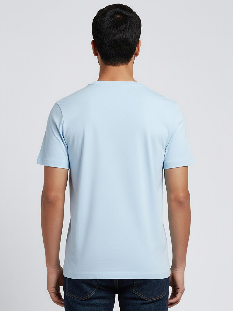 Men Blue Soft Cotton Round Neck T-Shirt