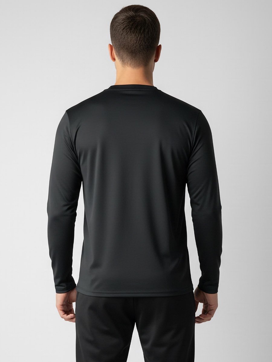 Men Black Long Sleeve Crew Neck T-Shirt