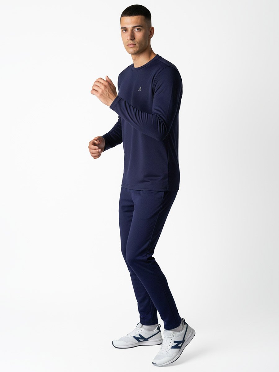 Men Navy Blue Crew Neck T-Shirt