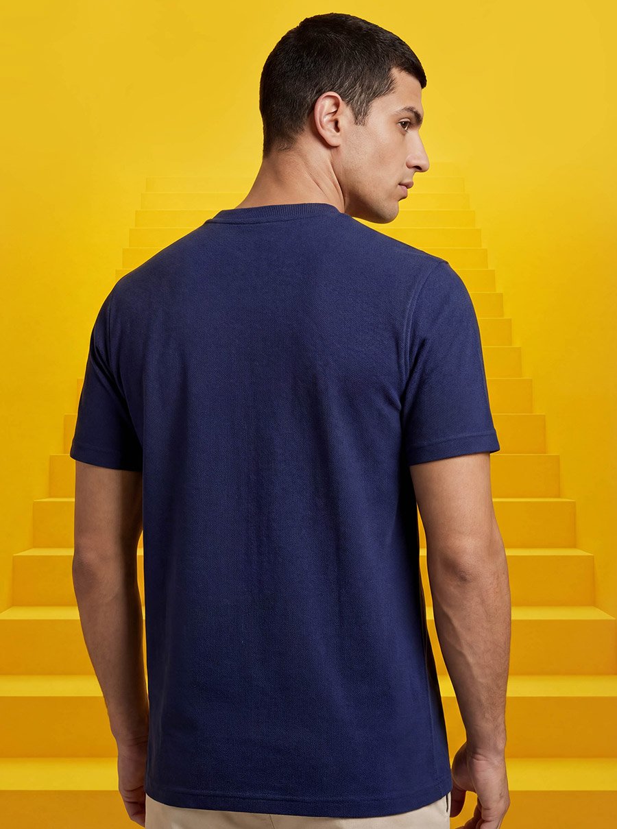 Men Cotton Pique Round Neck T-Shirt
