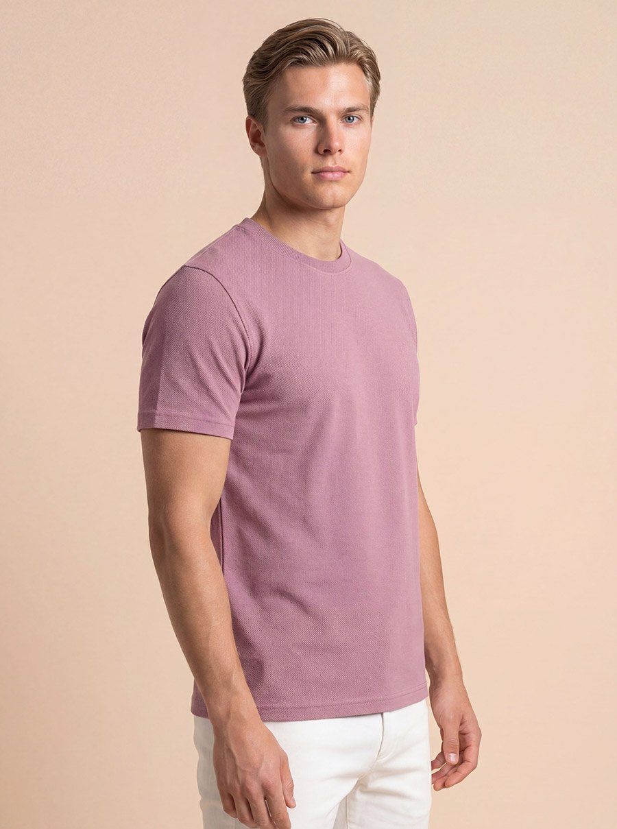 Men Cotton Pique Round Neck T-Shirt
