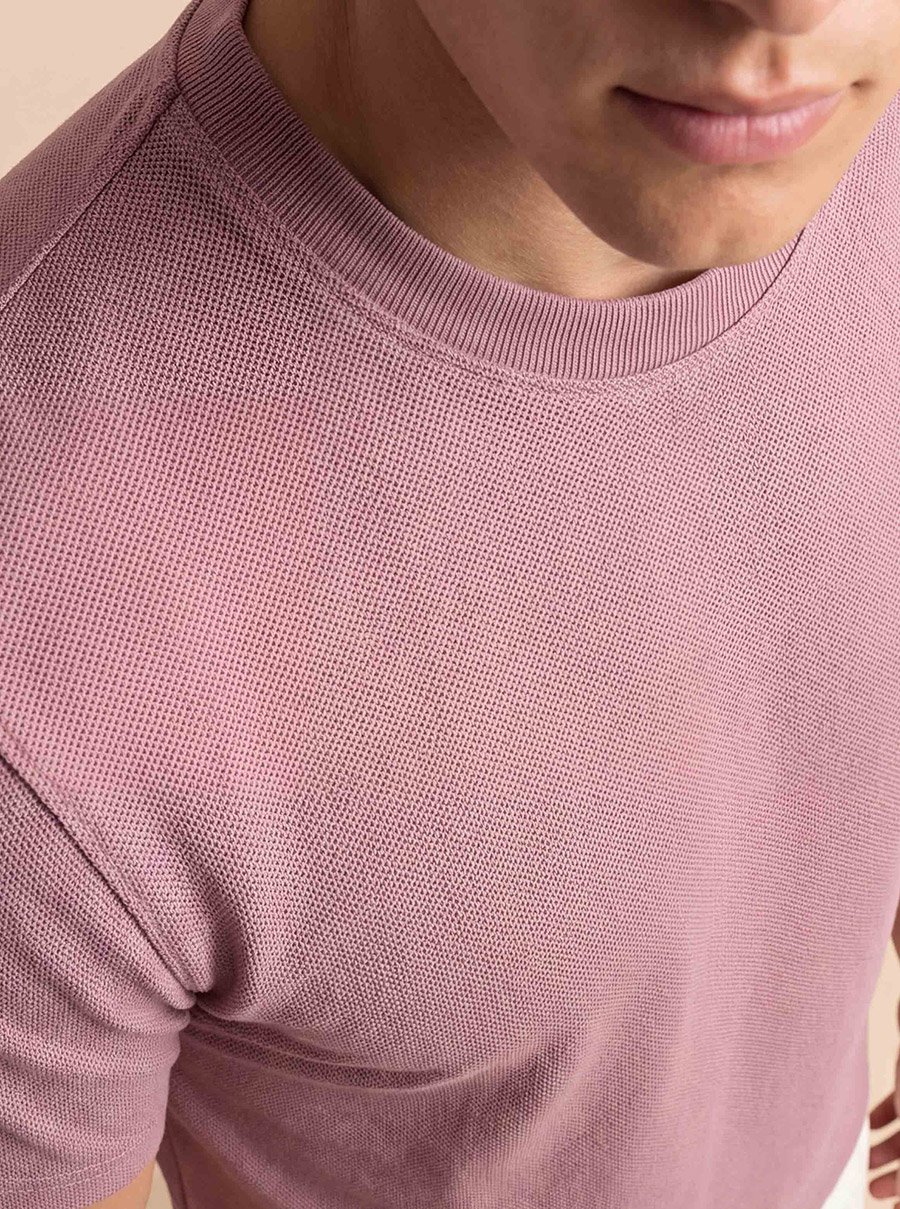 Men Cotton Pique Round Neck T-Shirt