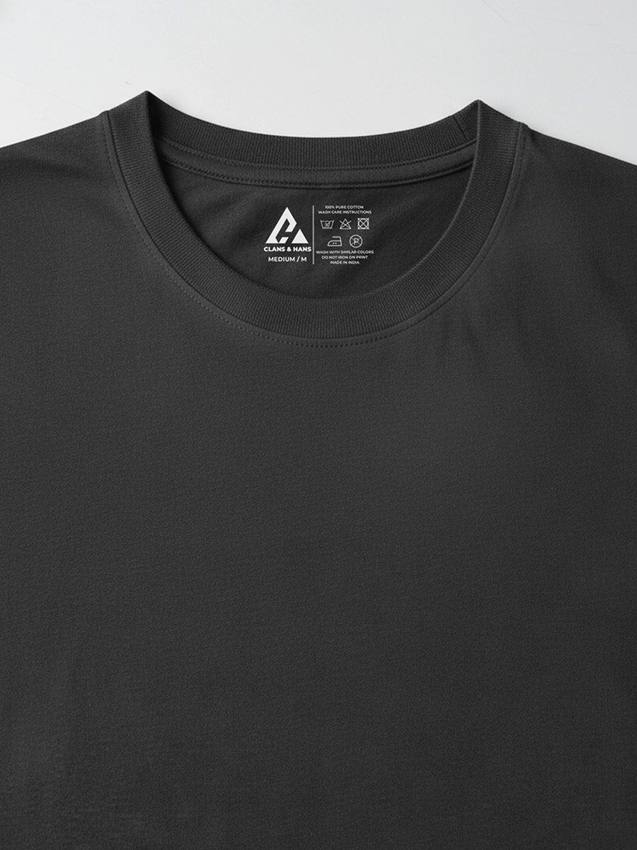 Men Round Neck Acid Wash Cotton T-Shirt