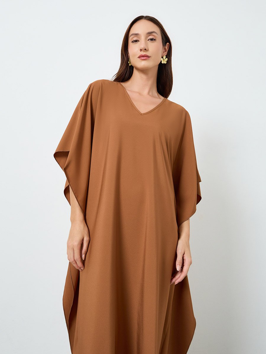 Women V Neck Maxi Kaftan Dress