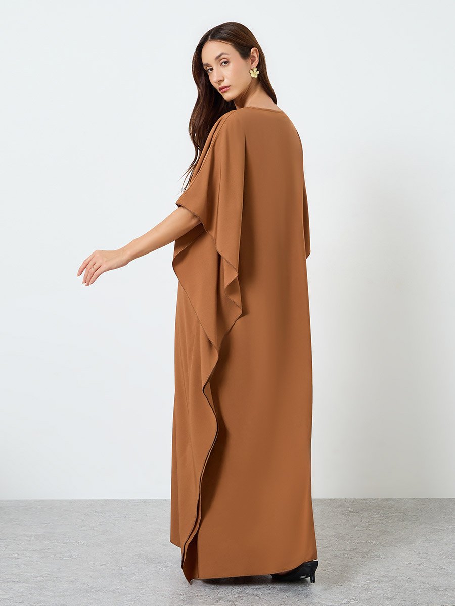 Women V Neck Maxi Kaftan Dress