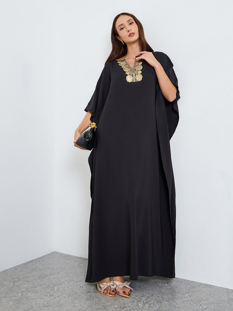 Women Embellished Patch Maxi Dress