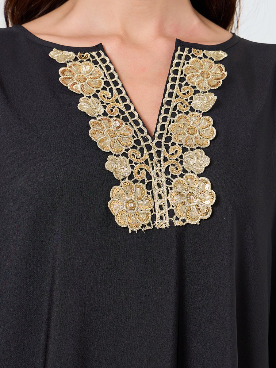 Women Embellished Patch Maxi Dress