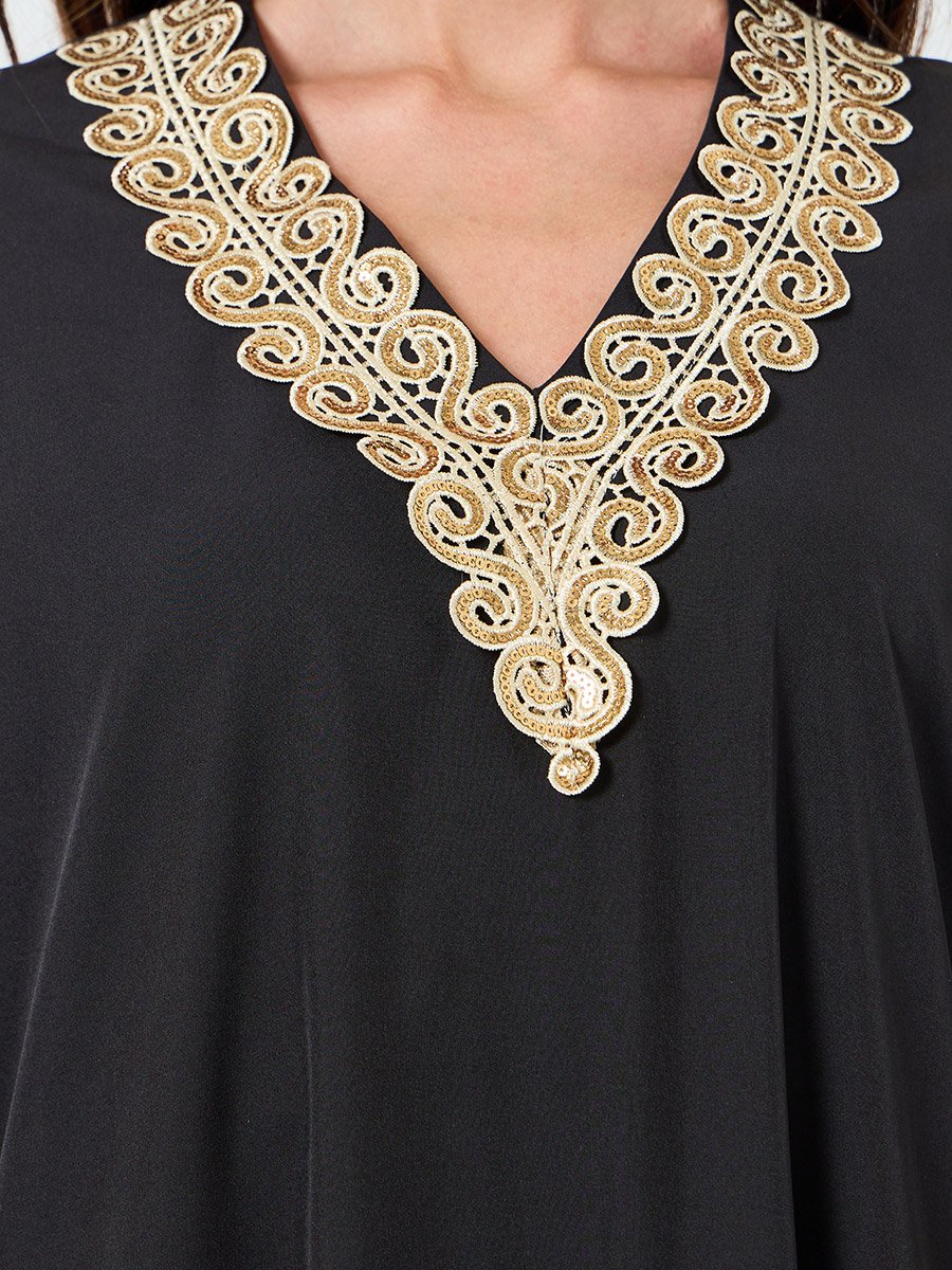 Women Embroidered Patch Maxi Dress