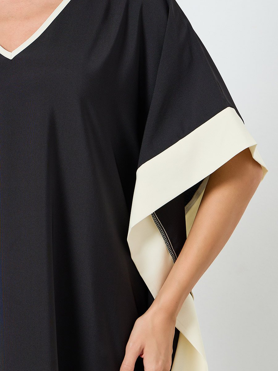 Women Maxi Dress with Contrast Trim